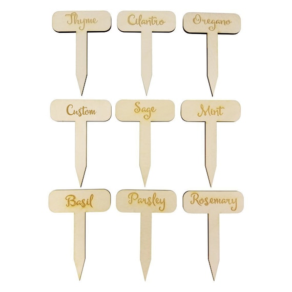 Herb Garden Markers - Set of 9 - Rustic Gardener Gift - 2.75" x 4” - Herb Garden Stakes - Garden Plant Markers - Herb Garden Signs