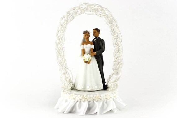 African American Pearl Elegance Arch Bride And Groom Cake Etsy