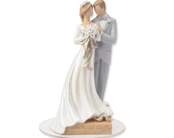 Legacy of Love Bride and Groom Wedding Cake Topper Figurine - Custom Painted Hair Color Available