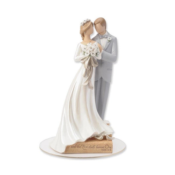 Legacy of Love Bride and Groom Wedding Cake Topper Figurine - Custom Painted Hair Color Available