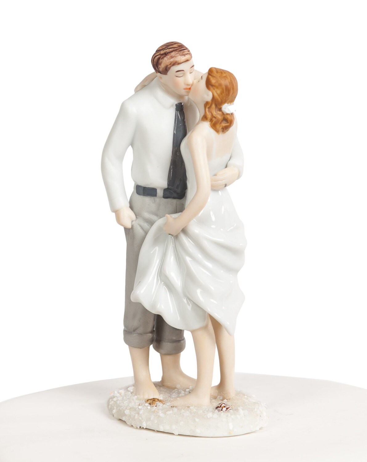 Sand and Shells Bride and Groom Beach Cake Topper Figurine - Custom ...