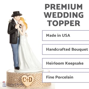Custom Personalized Western Bride and Groom Wedding Cake Topper ...