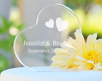 Personalized Acrylic Heart Cake Topper