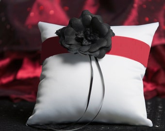 Almohada para llevar anillos de boda de estilo gótico y romántico