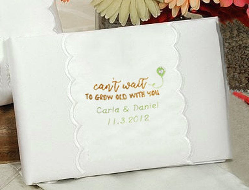 Personalized Can't Wait To Grow Old With You Wedding Guestbook image 1