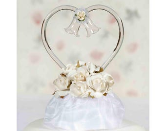Vintage Paper Rose Wedding Cake Topper