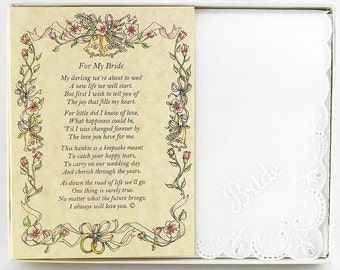 Personalized From the Groom to his Bride Wedding Handkerchief