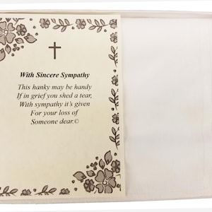 Personalisierte Sympathie Trauer Christliche Religiöse mit Cross Poetry Herren Taschentuch Geschenk Andenken Ideen für Geliebte