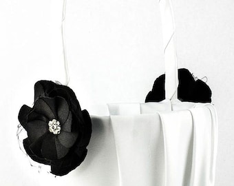 Black Rose Wedding Flowergirl Basket