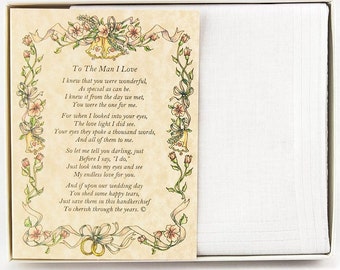 Personalized From the Bride to the Groom Poetry Wedding Handkerchief