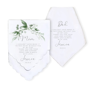 Juego de pañuelos de boda personalizados: regalo sincero para la madre de la novia, regalos personalizados y pensativos para el padre de la novia, regalos personalizados