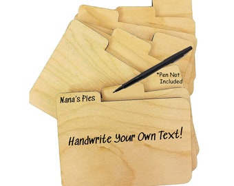 Wood Recipe Dividers - (Set of 9) with Tabs