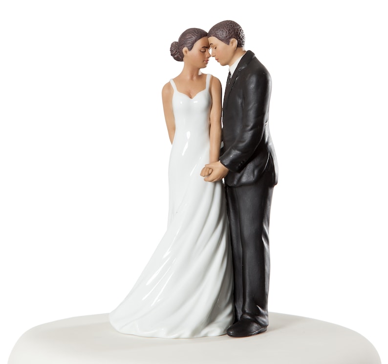 707566 Wedding Bliss African American Wedding Cake Topper Figurine Custom Painted Hair Color Available