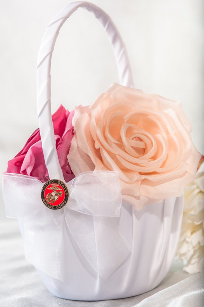Military Wedding Flowergirl Basket 800089 Air Force Navy Army Marines