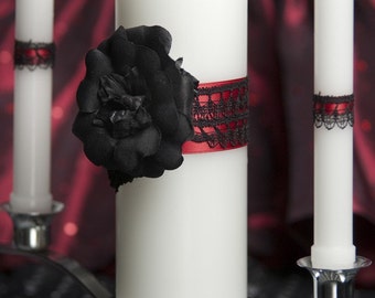 Gothic Romance Wedding Unity Candle Set