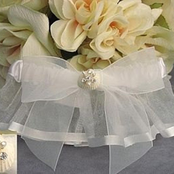 Rhinestone Shell Hawaiian Beach Wedding Garter