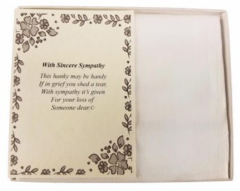 Personalized Sympathy Bereavement Poetry Men's Handkerchief Gift Keepsake Ideas for Loved One