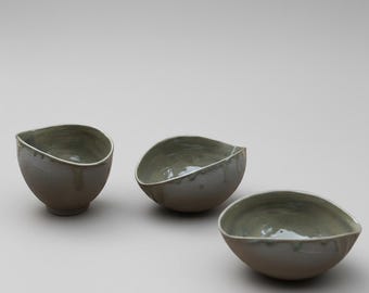 Bol de cerámica de barro termal – Forma de servir orgánica, varios tamaños