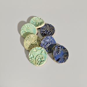 Fidgets de cerámica con remolino barroco: Fidgets de conexión a tierra para el TDAH, el TEPT y el alivio del espectro, Ø2 × 0,5 cm