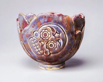 Maceta de cerámica con forma de calavera de azúcar – Maceta para suculentas del Día de Muertos, Ø11×9 cm