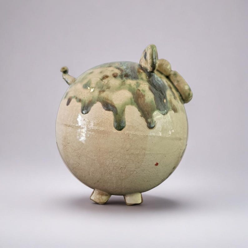 Quirky Ceramic Piggy Bank – Artisan Coin Keeper, Ø12×11 cm