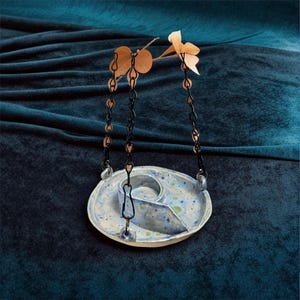 Handmade &quot;Bluebell&quot; Ceramic Bird Feeder Bowl - Fairy Relics Collection