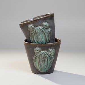 Spine & Sand Keramik-Minis - Resilientes Duo für Shots und Sukkulenten, Ø 4,5 × 5,5 cm