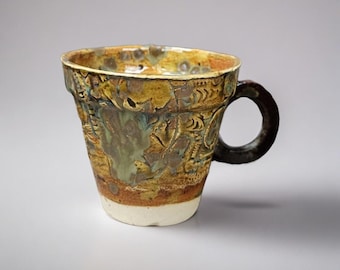 Crypt Brew Ceramic Coffee Cup – Skull & Bones Ritual Vessel, Ø7.5×8.5 cm