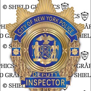 New York Police NYPD adjunct-inspecteur badge vectorbestand .eps