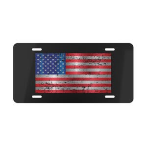 American Flag Vanity Plate, Patriotic Car Decoration, Customized License Plate, Unique Gift, Fourth of July Decor, USA Pride