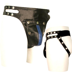 Leather Jocks Jockstarp Jock Strap With Side Button Custom Made To Order JO029