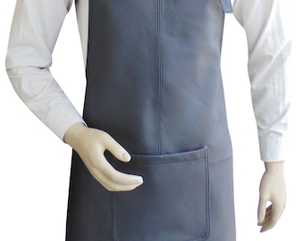 Personalized Leather Apron with Pocket – Custom Logo, BBQ Chef Gift