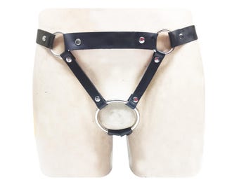 Handmade Leather O-Ring Jockstrap – Black Strappy Thong Underwear