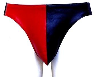 Men's Leather Briefs / Underwear Style Leather Thong Custom Made To Order JO-009