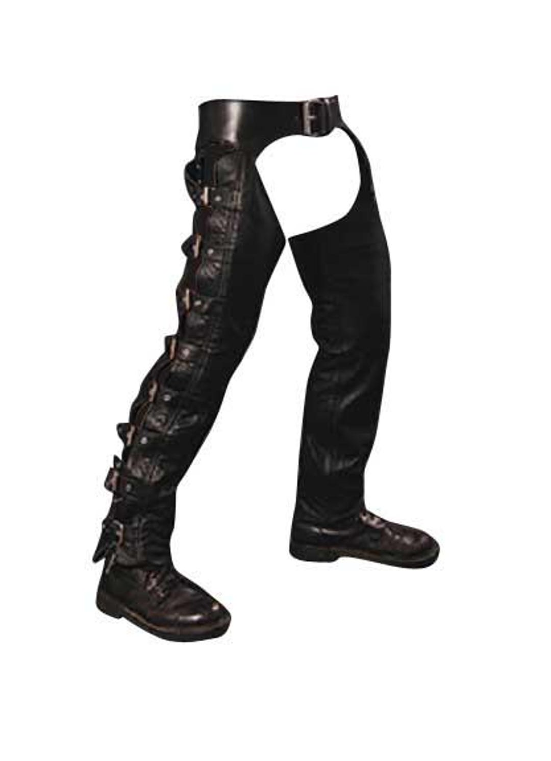 Men’s Leather Chaps in Black With Side Buckles - Custom Made to Order ...
