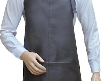 Personalized Leather Apron with Pockets – Custom Logo, BBQ Chef Gift