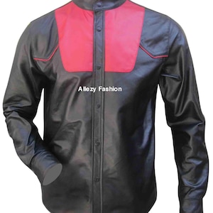 Men&#39;s Leather Shirt in Two Colour - Custom Made To Order BSH001