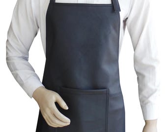Personalized Leather Short Apron with Pocket – Custom Logo, BBQ Chef Gift