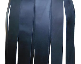 Men's Black Leather Gladiator Kilt - Custom Made