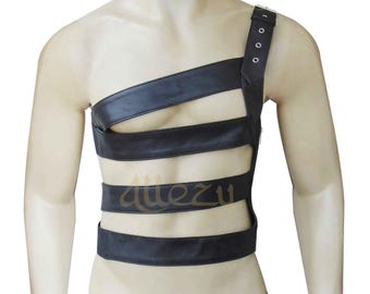 Handmade Black Leather Vest | Classic Style Waistcoat, Custom Size