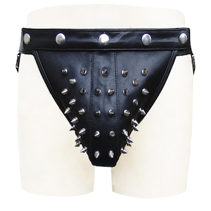 Leather Jocks Jockstrap Jock Strap Full Detachable Stud Pouch Jocks JO064