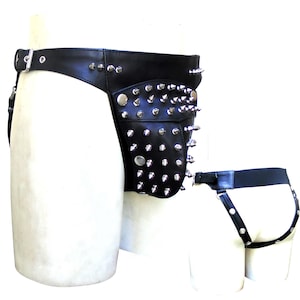 Men&#39;s Leather Jocks Jockstrap Jock Strap Full Detachable Stud Pouch Jocks Custom Made to Order JO034