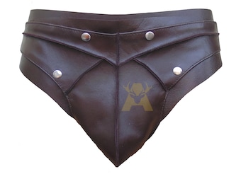 Mens Brown Leather Gladiator Briefs – Custom Made Lingerie