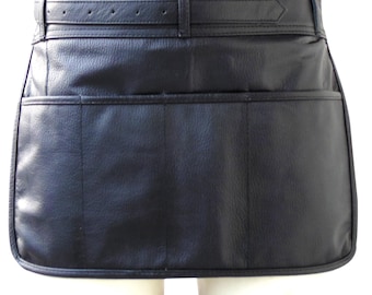 Personalized Short Leather Apron with Pockets – Custom Logo, BBQ Chef Gift
