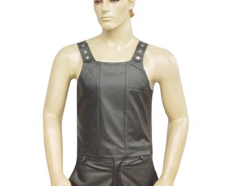 Handmade Black Leather Vest | Classic Men's Waistcoat, Custom Made