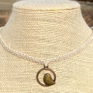 Choker di canapa con ciondolo retrò a forma di uccello innamorato