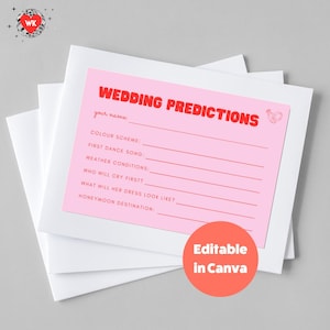 Jeu de prédictions de mariage modifiable - Fête de fiançailles et activité de douche nuptiale