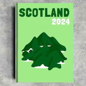 SCOTLAND - Editable Travel Photo Book Cover! Downloadable template for Canva - edit text, colours, and images!