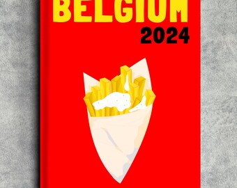 BELGIUM- Editable Travel Photo Book Cover! Downloadable template for Canva - edit text, colours, and images!