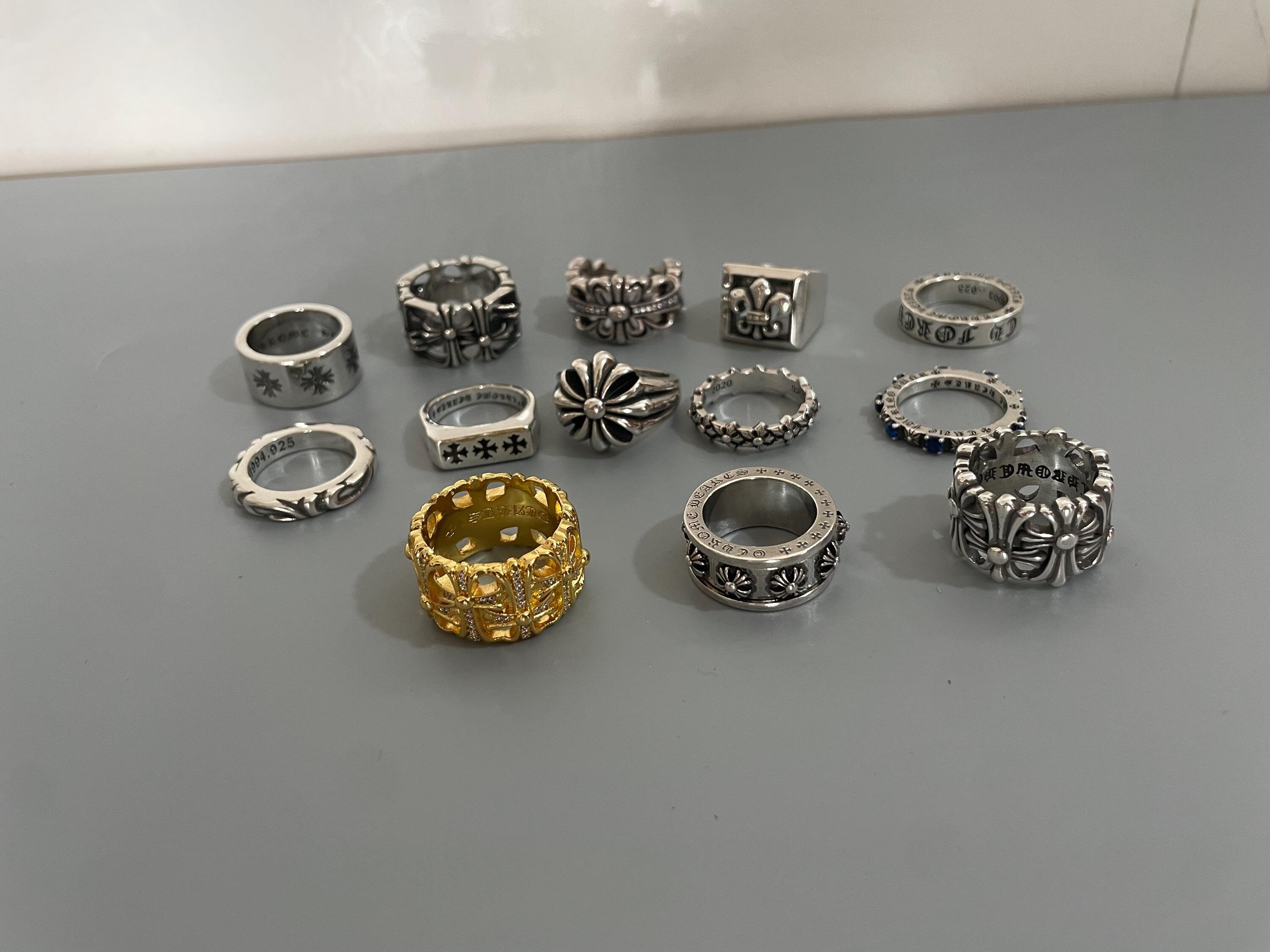 925 Silver Chrome Hearts Ring - Etsy